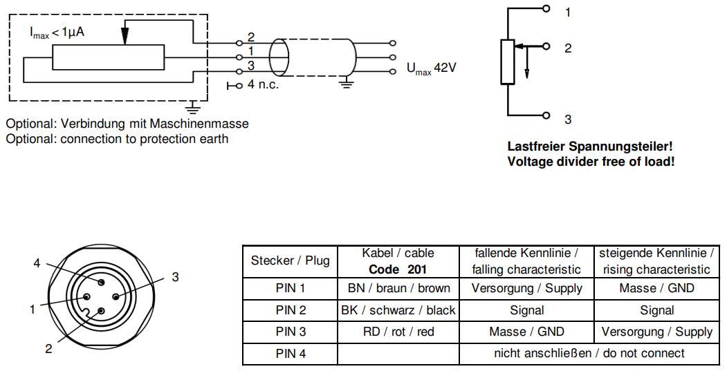 lwg novotechnik lineer potansiyometre elektrik şeması